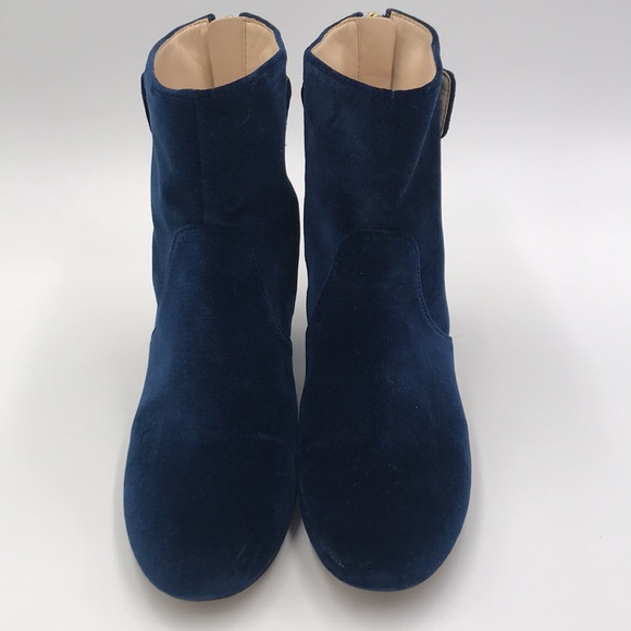 Blue velvet booties ankle boots 7.5 NWQUARRYN - Picture 3 of 11